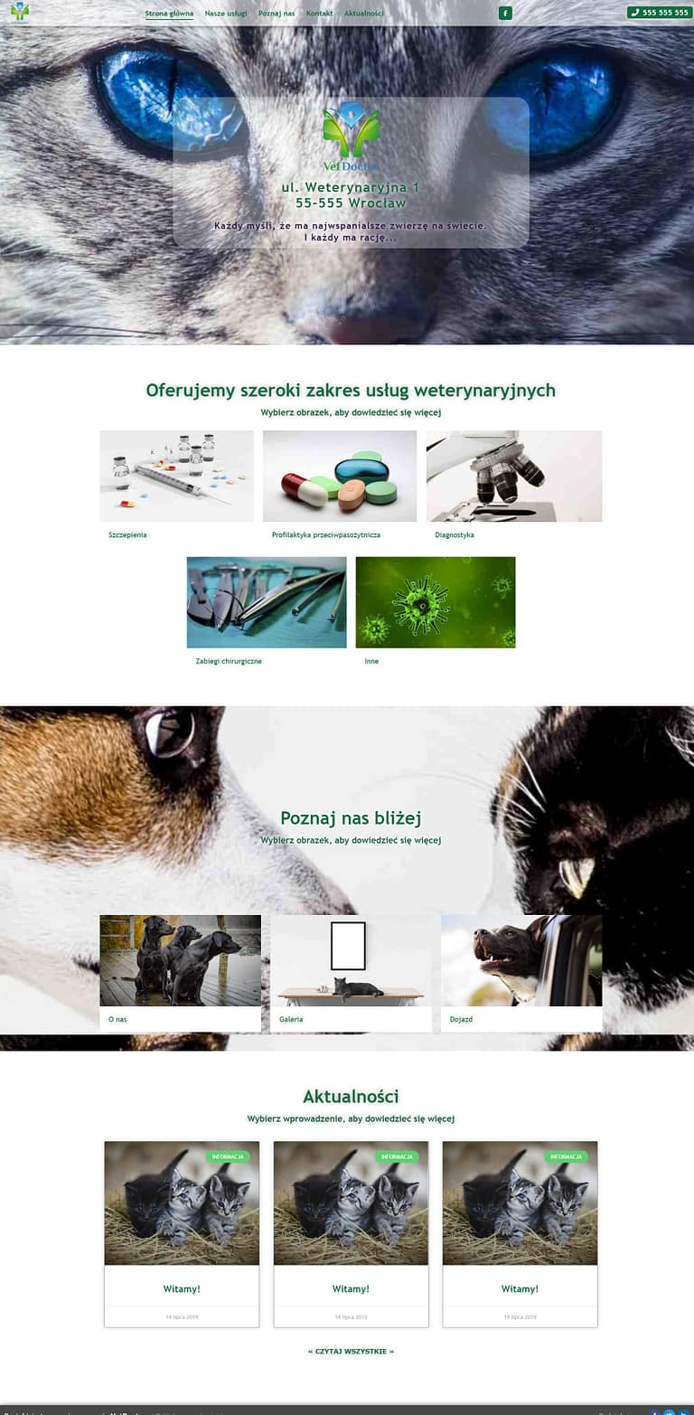 VetDoctor - Witryna internetowa dla gabinetu weterynaryjnego